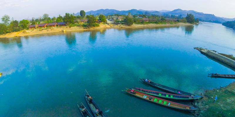 River overview at Hotel Riverside – Hsipaw Resort in Hsipaw, Myanmar