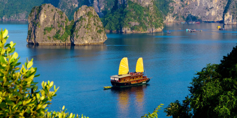 Exterior view of Valentine Cruise in Halong Bay, Vietnam