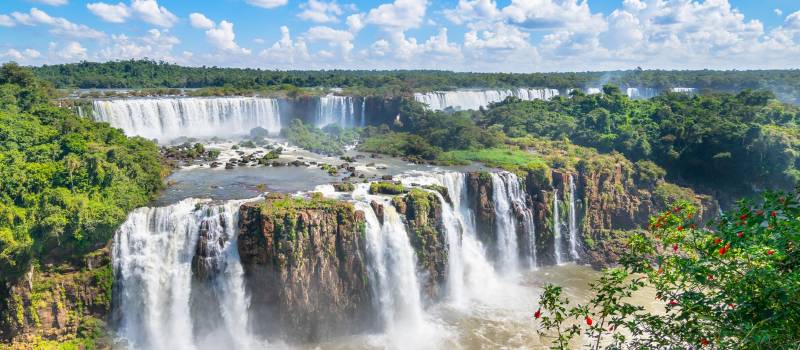 Part of The Iguazu Falls seen from the Argentina National Park, South America