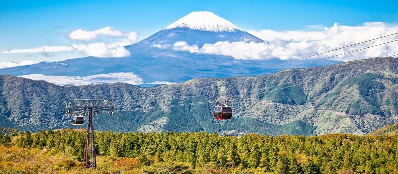 Enchanting Travels Japan Tours Hakone Ropeway and view of Mountain Fuji