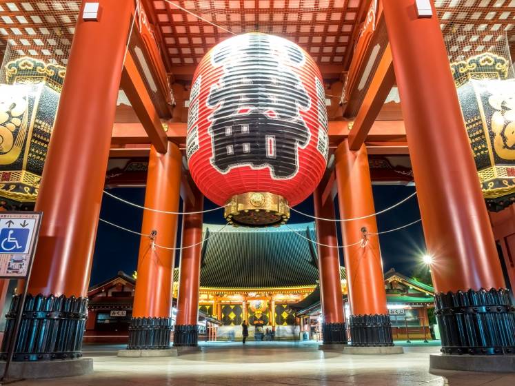 Large Red Lantern at Sensoji Temple in Tokyo