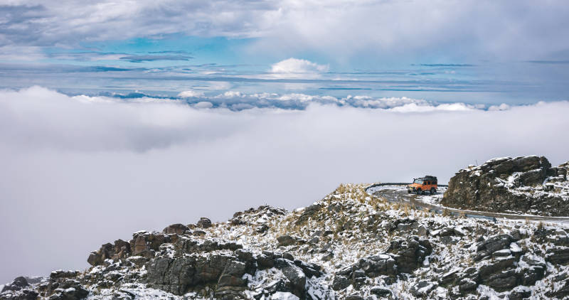 A car in a mountain in Cordoba Argentina