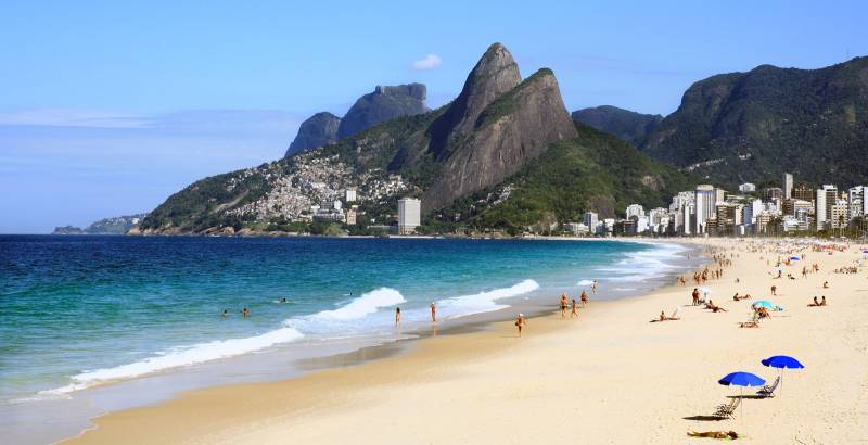 View of Ipanema Leblon Beach in Rio de Janeir, Brazil, South America