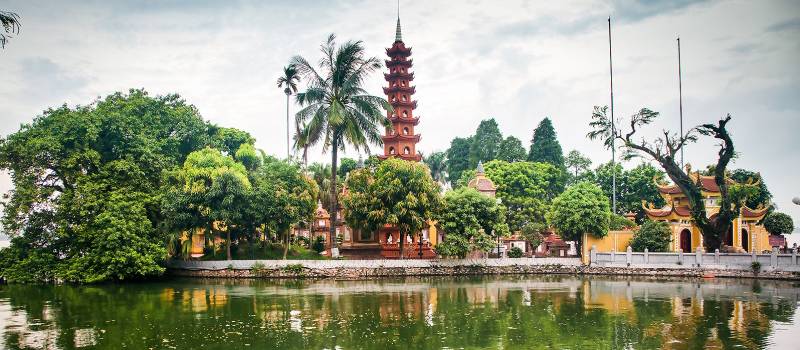 Enchanting Travels Vietnam Tours pagoda of Tran Quoc temple in Hanoi, Vietnam