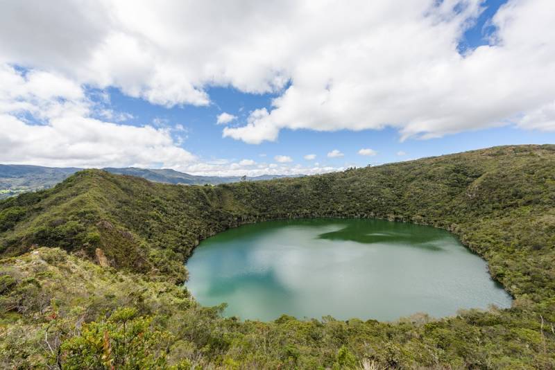 Guatavita, Bogota / Colombia - September 27. 2017: Lagoon of Gua