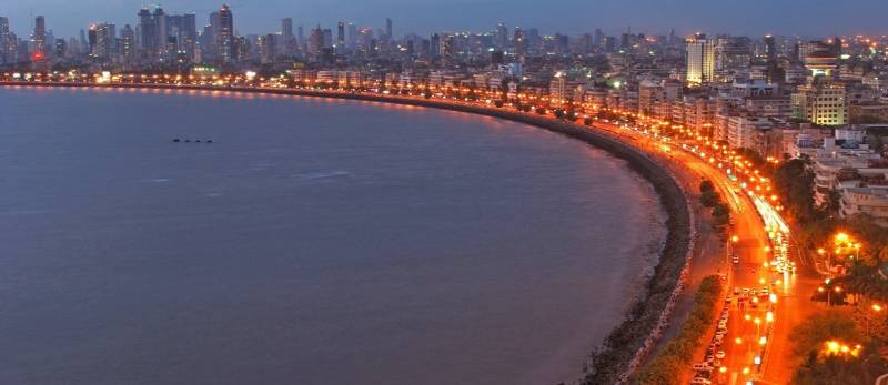 The beautiful Queen's Necklace of Mumbai as seen from Nariman Point.