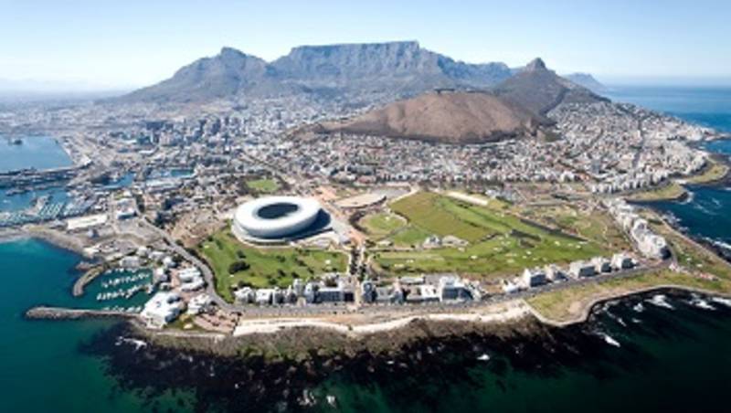 overall aerial view of Cape Town, South Africa