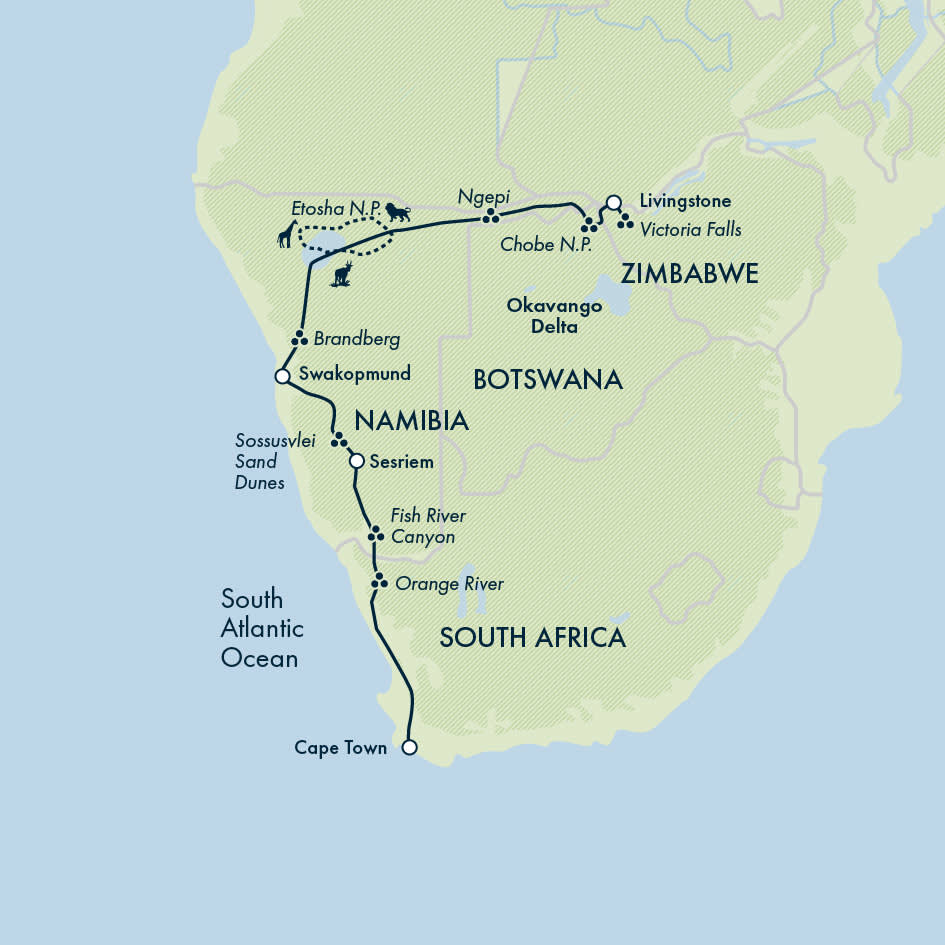 Cape Town to Victoria Falls – Hotel/Lodge