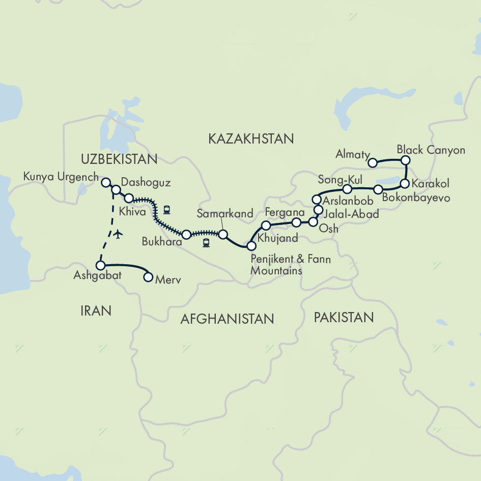 The Five Stans of the Silk Road – Ashgabat to Almaty