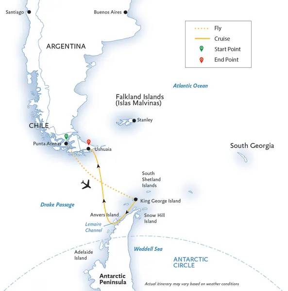 Antarctic Express: Fly South, Cruise North