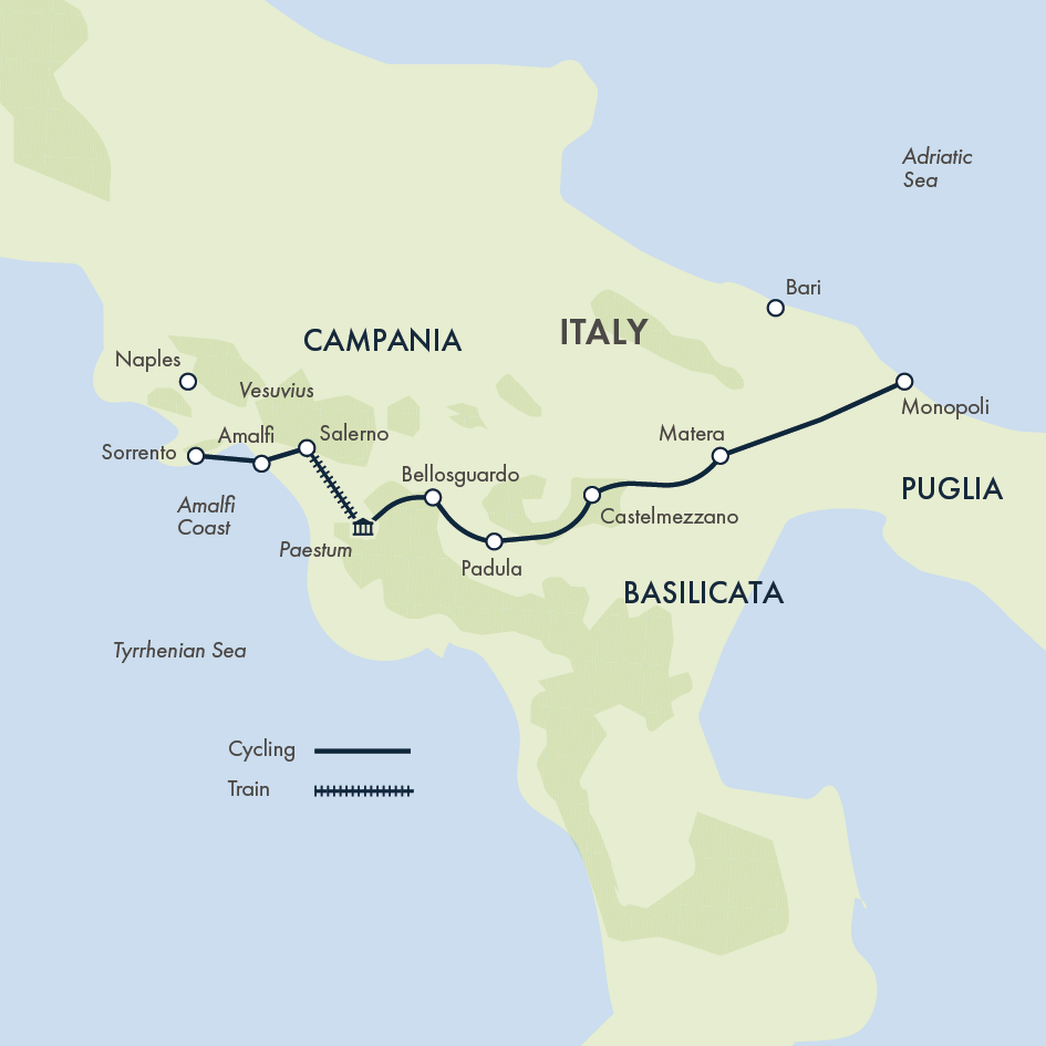 Italy Coast to Coast by E-bike: Puglia to Amalfi Coast
