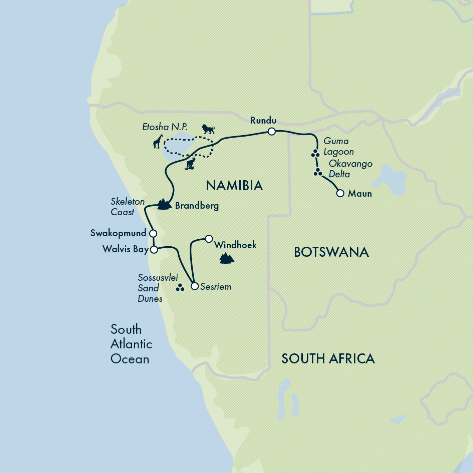 Botswana & Namibia: Delta & Dunes