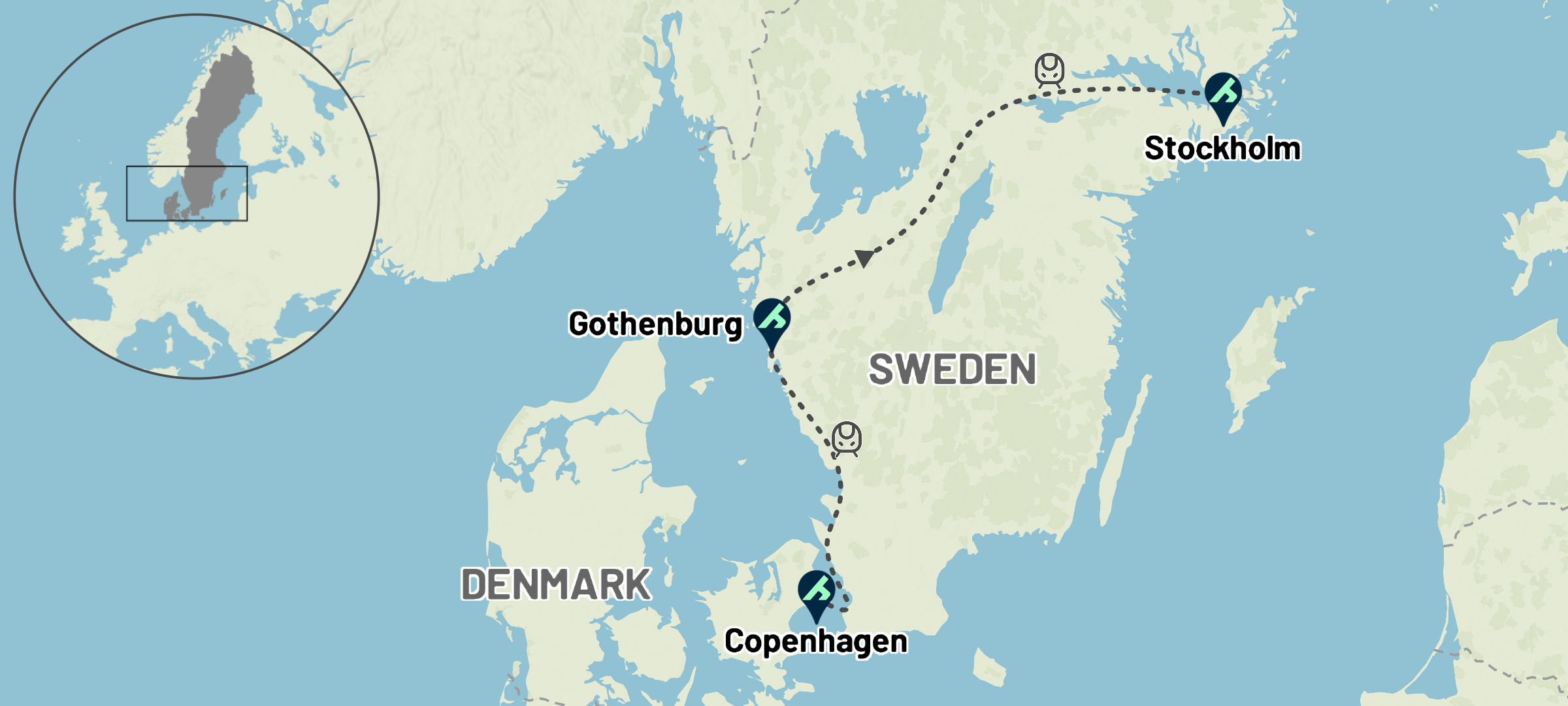 Nordic Cities by Rail
