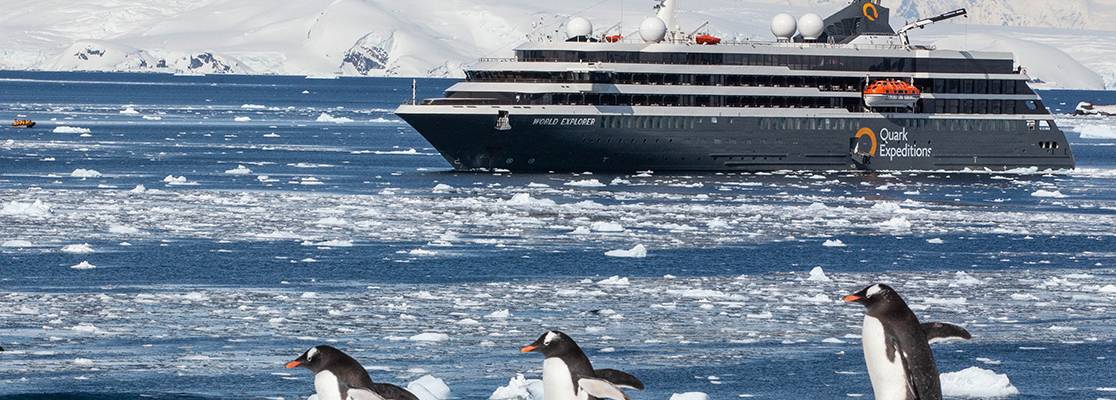 World Explorer in an Antarctic Landscape