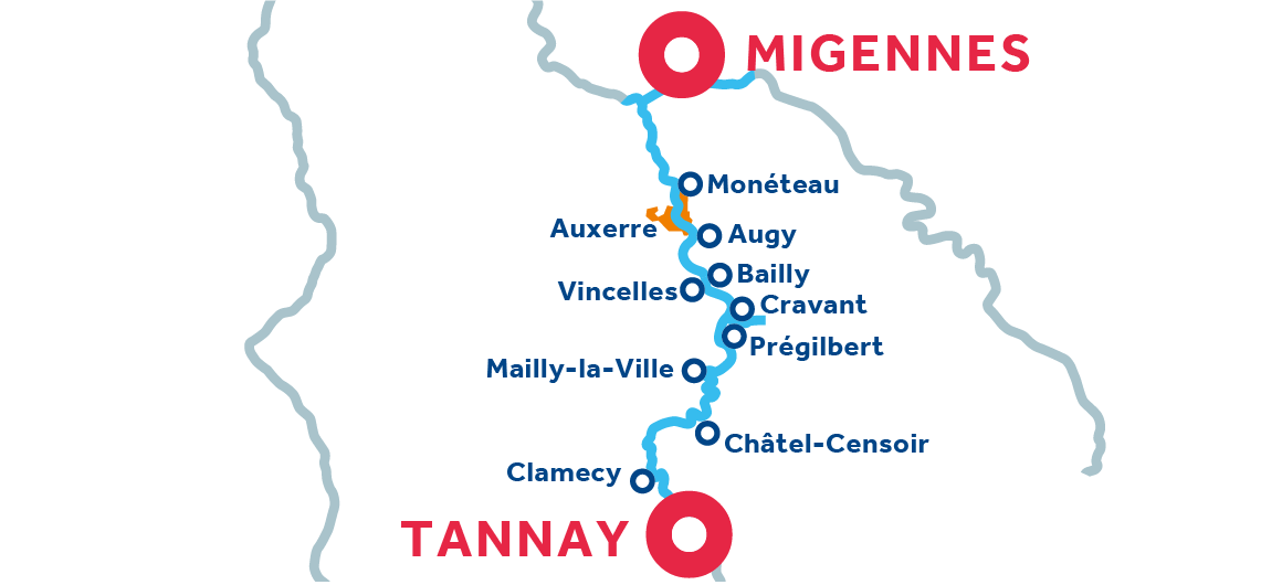 7-nachtenroute in Bourgondië Nivernais en Loire: van Migennes naar Tannay