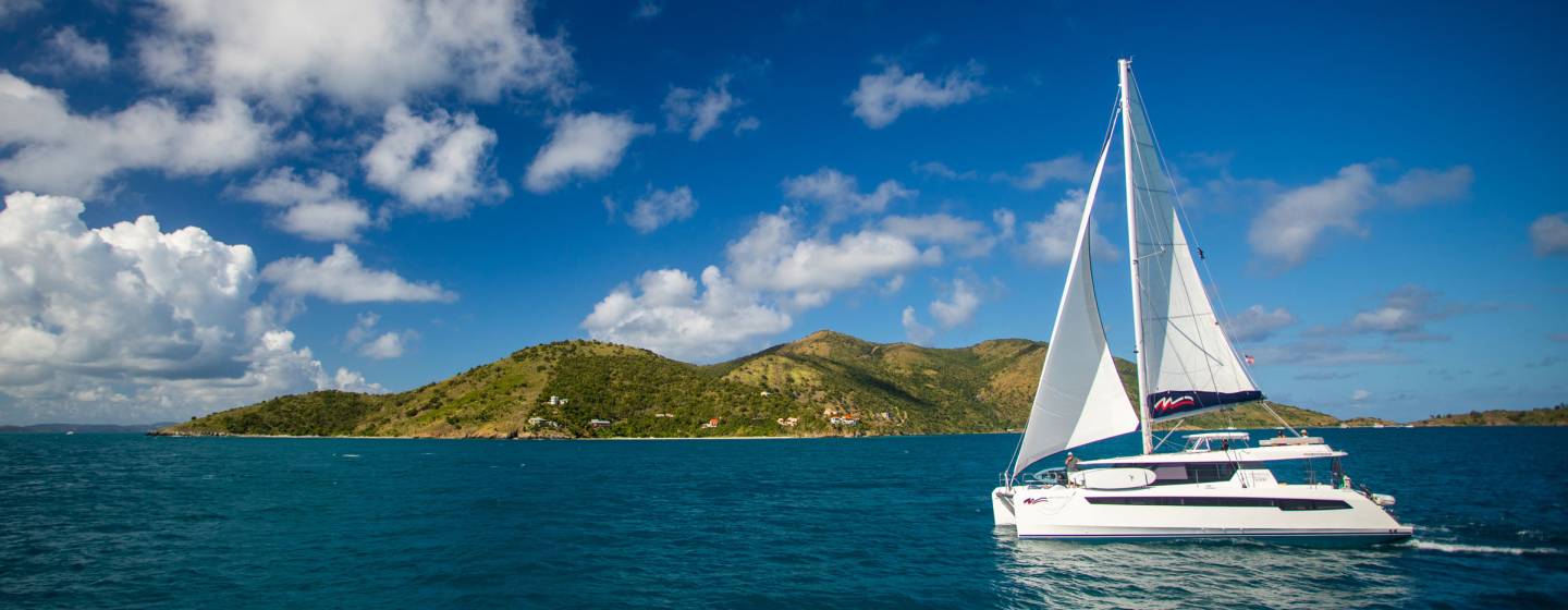 Moorings 5000 under sail in the BVI