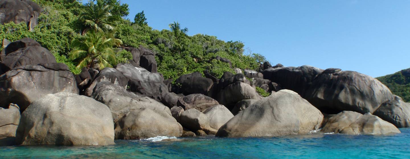 Seychelles beach rocks