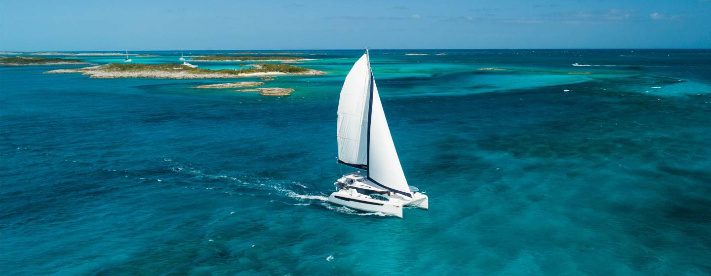 Moorings 5000 under sail in the Exumas