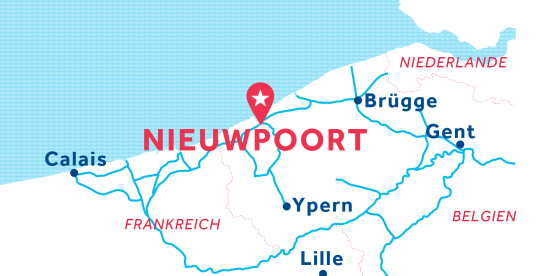 Karte zur Lage der Basis Nieuwpoort