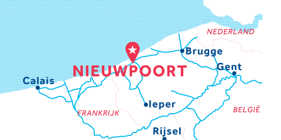 Kaart van de basis in Nieuwpoort