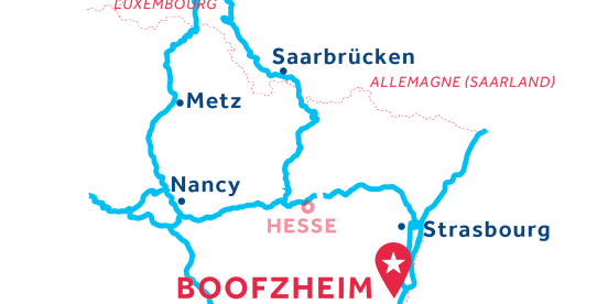 Carte de la base de Le Boat à Boofzheim