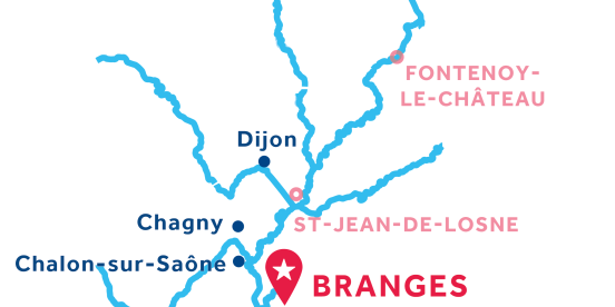 Branges base location map