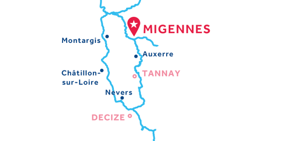 Piantina della base di Le Boat a Migennes