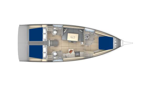 Layout Moorings 41.3 (Dufour 41.3) - horizontal