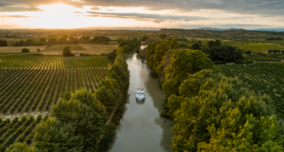 Vue aérienne du Canal du Midi