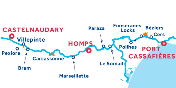 7-Night Canal du Midi Itinerary: Port Cassafières to Castelnaudary