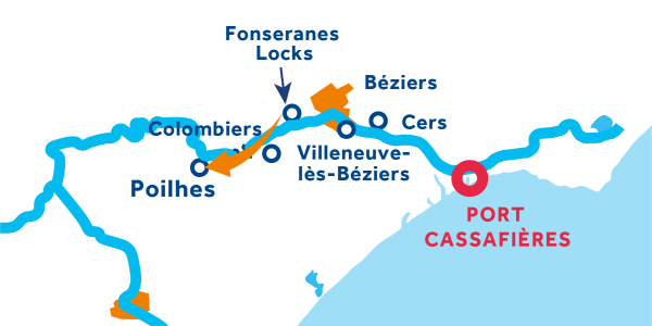 3-Night Canal du Midi Itinerary: Port Cassafières via Poilhes Return