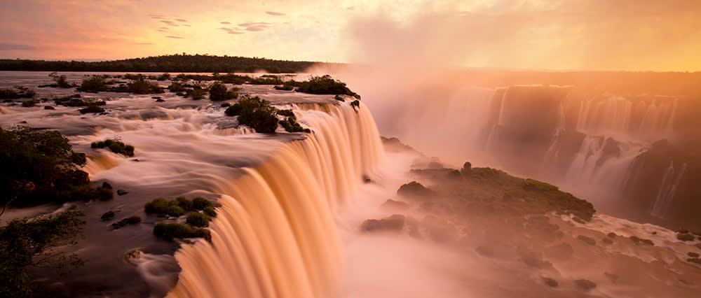 Sunrise over Iguazu Falls