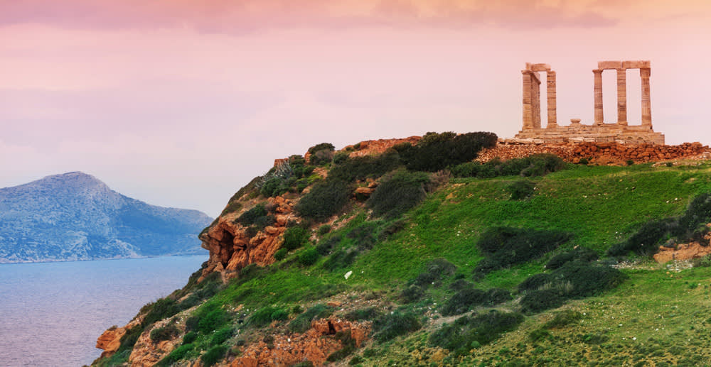 pillars perched on cliff