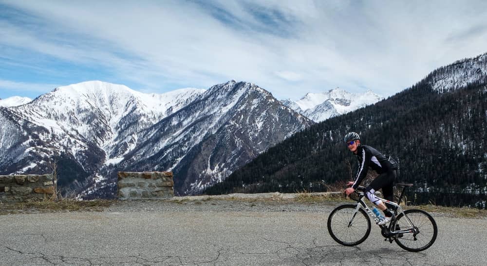 David Sear cycling in the mountains