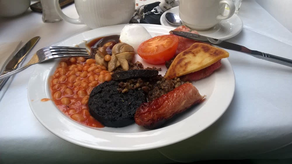 Our LEJOG team fuelling up for the ride Scottish-style!