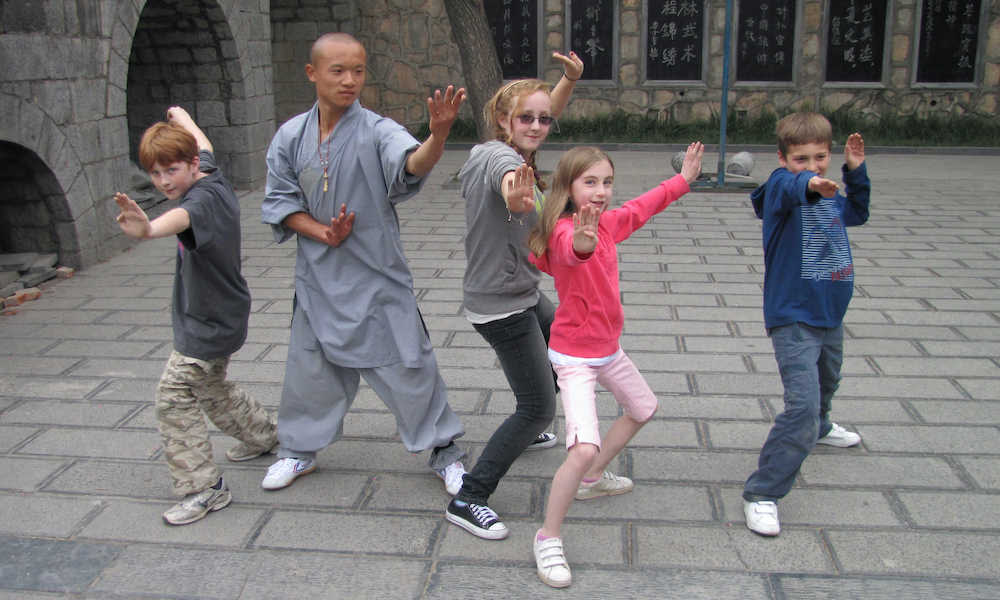 Practising kung fu in Luoyang