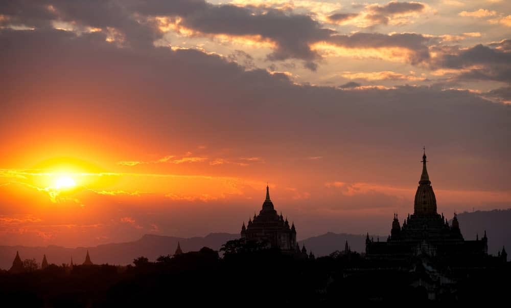 sunset in burma