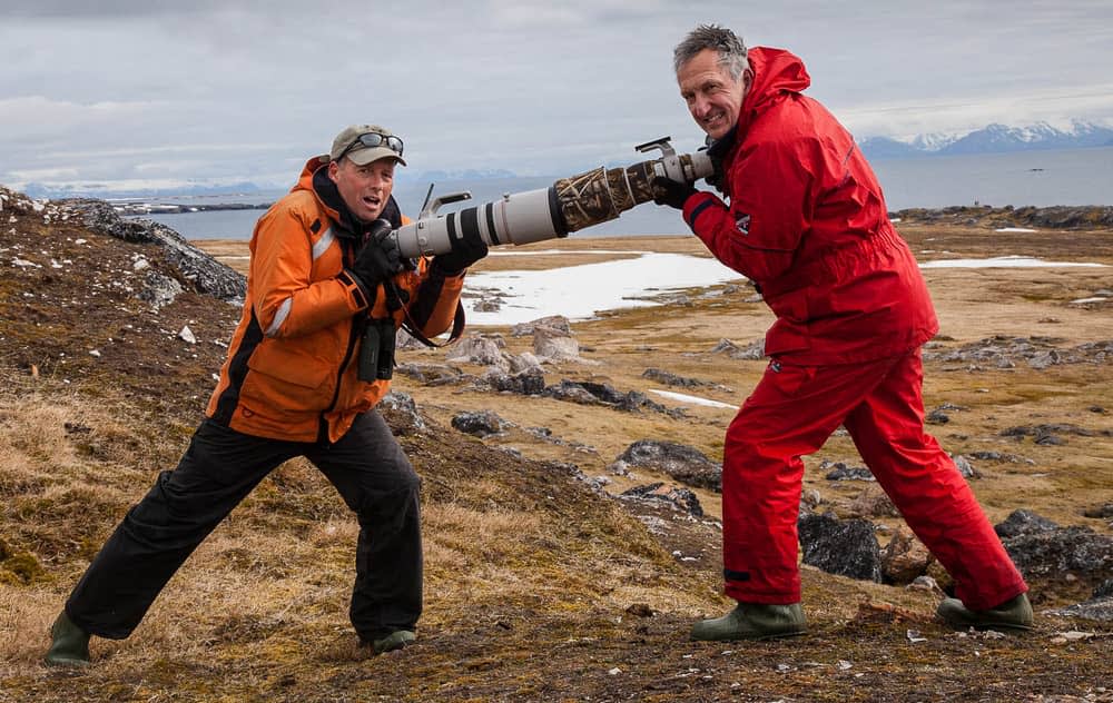 Paul Goldstein and Mark Carwardine in Spitsbergen