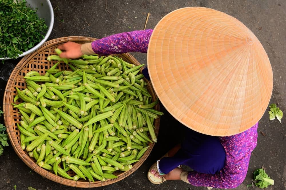 Asian market seller