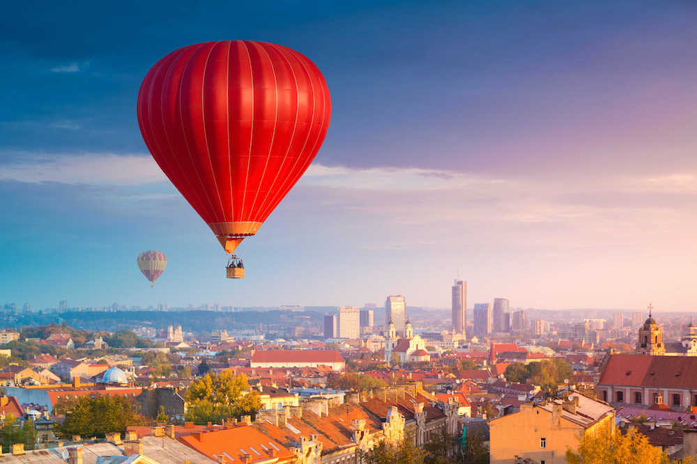 Hot air balloons over Vilnius