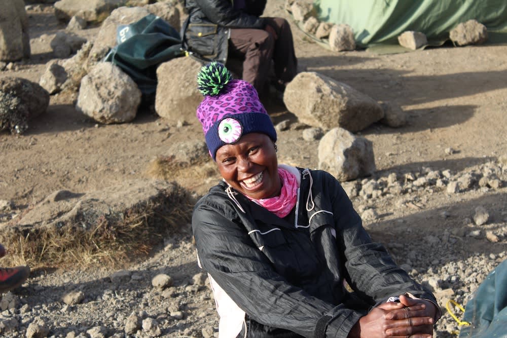 Pudensia, one of our porters on Kilimanjaro