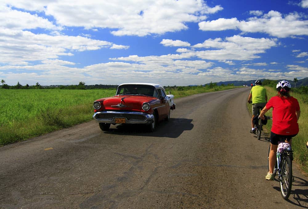 Cycling along Cuba's roads