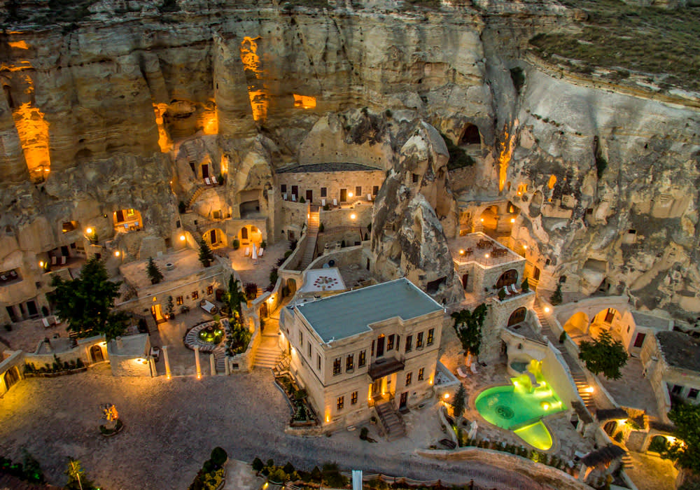 The beautiful Yunak Evleri Cave Hotel, Turkey