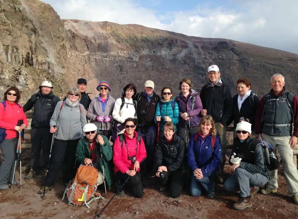 The group on the crater rim of Vesuvius