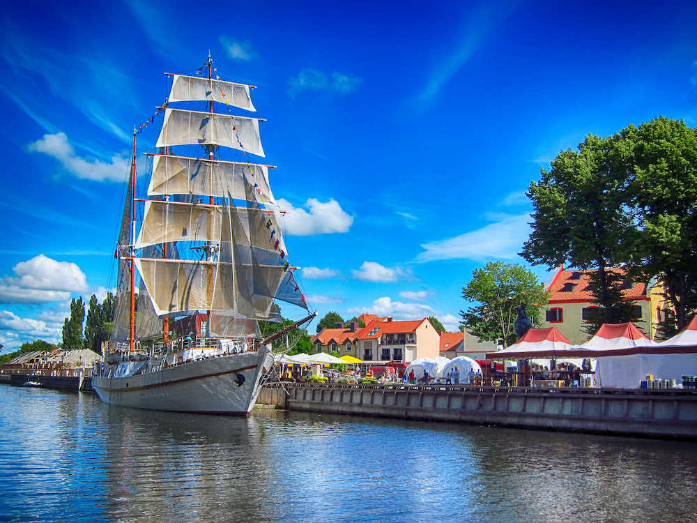 Historic ship in Kleipeda Harbour