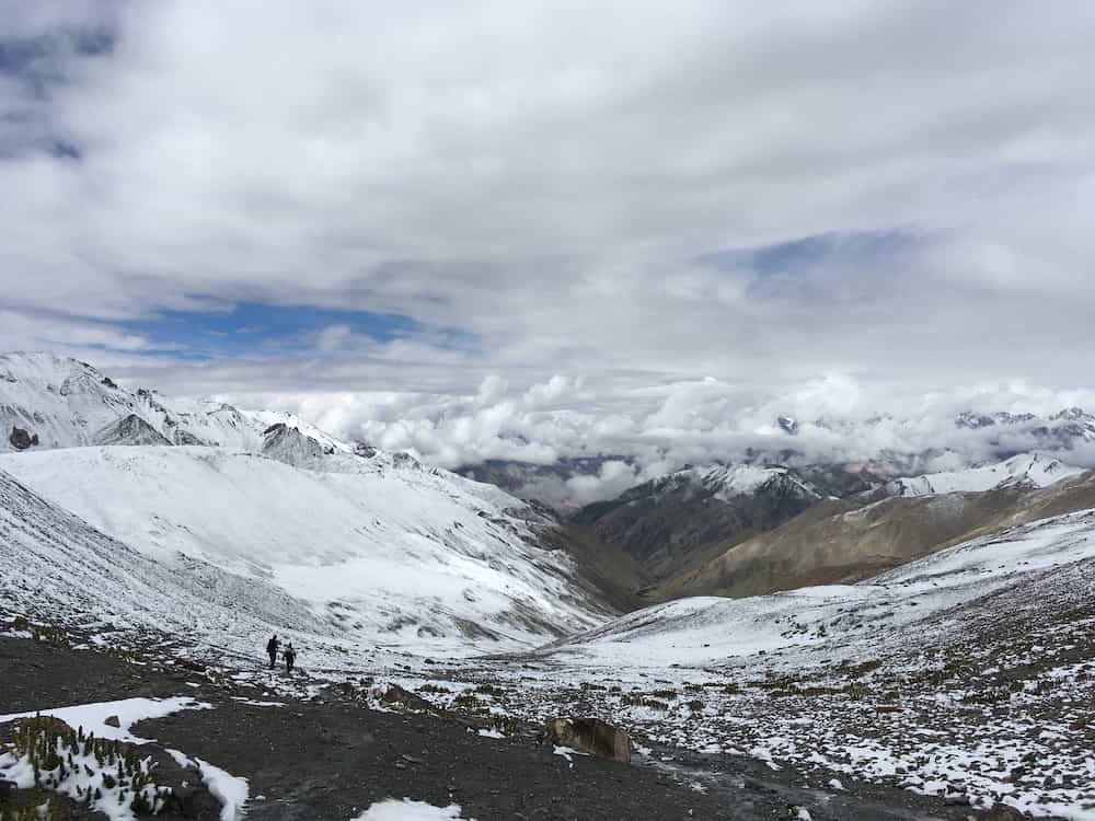 snow on markha valley