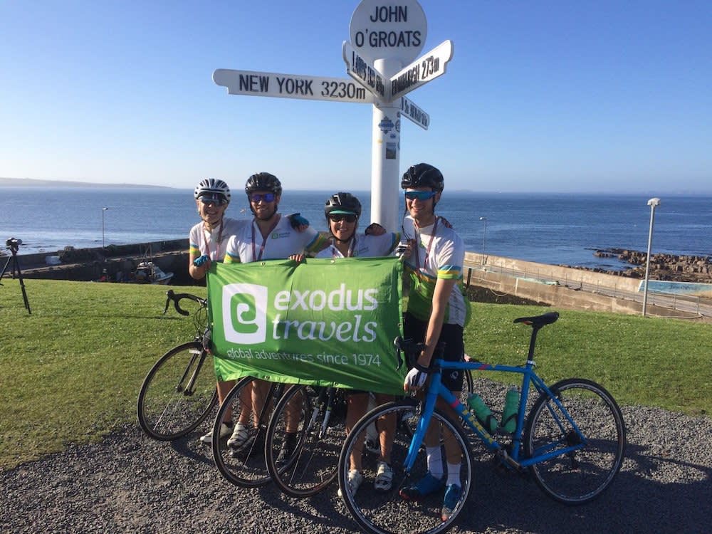 Our LEJOG team at John O'Groats