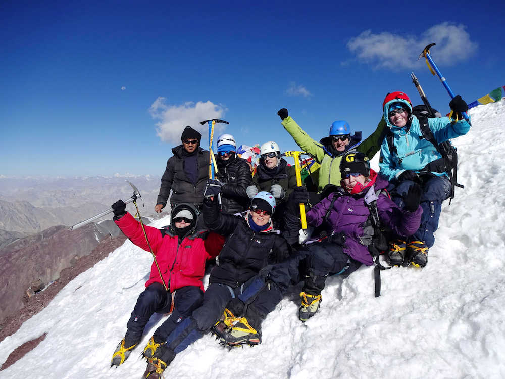 Climbers overcoming their fear