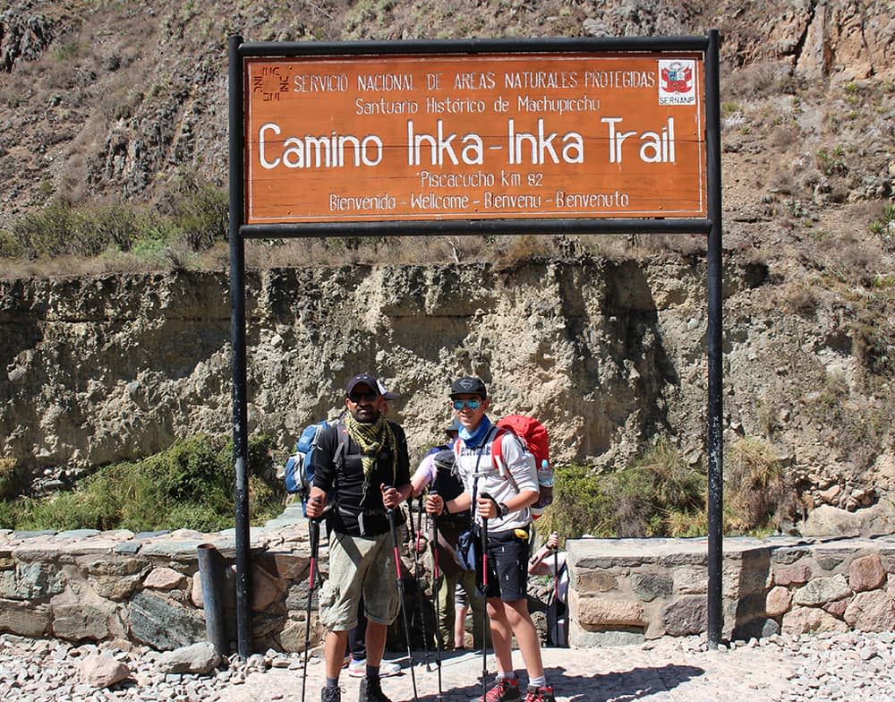 Imran and Hassan at the foot of the Inca Trail