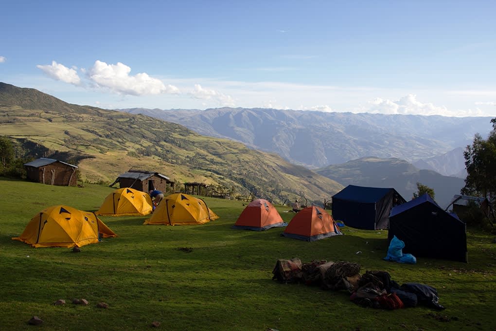 Campsite at Marcocasa on the High Inca Trail